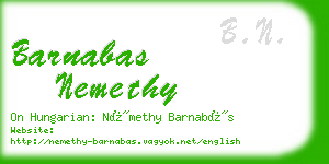 barnabas nemethy business card